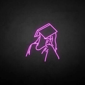 Person mit Doktorhut LED-Neonschild für Universität Büro