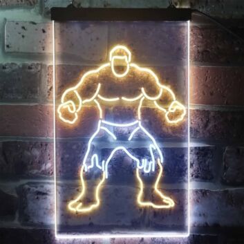 muskulöser Comic-Superheld LED-Neonschild für Gamingzimmer