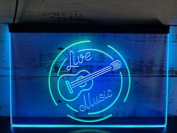 Live Music LED-Neonschild für Bar und Club