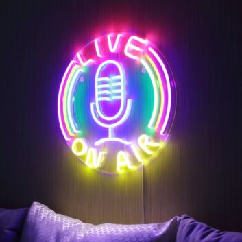 LIVE ON AIR LED-Neonschild für Studio Podcast