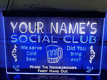 YOUR NAME&#039;S SOCIAL CLUB LED-Neonschild für Bar Club
