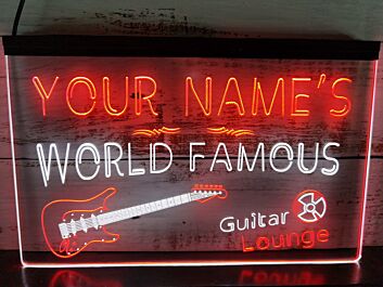 YOUR NAME'S WORLD FAMOUS Guitar Lounge LED-Neonschild für Bar Musikclub