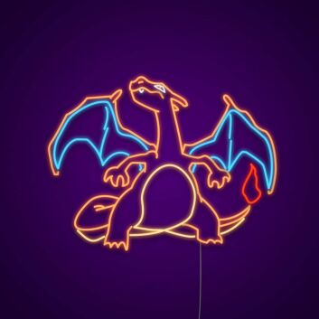 Drache mit Flügeln und Flamme LED-Neonschild Gamingzimmer
