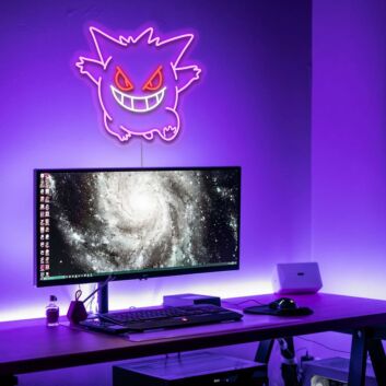 grinsendes Monster LED-Neonschild für Gamingzimmer