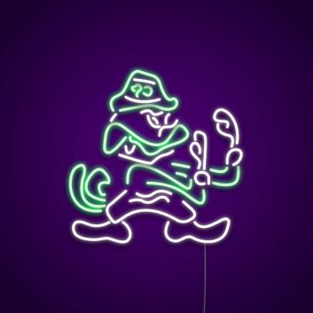 Detektiv-Ente mit Hut und Pistole LED-Neonschild für Bar Gaming