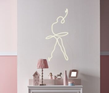 Ballerina Silhouette LED-Neonschild für Kinderzimmer und Tanzstudio