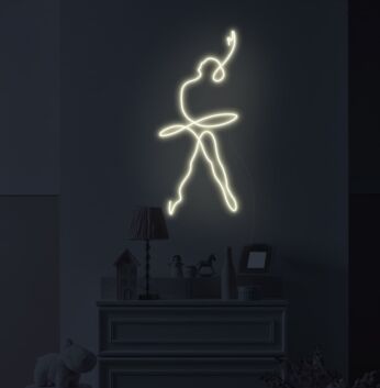 Ballerina Silhouette LED-Neonschild für Kinderzimmer und Tanzstudio