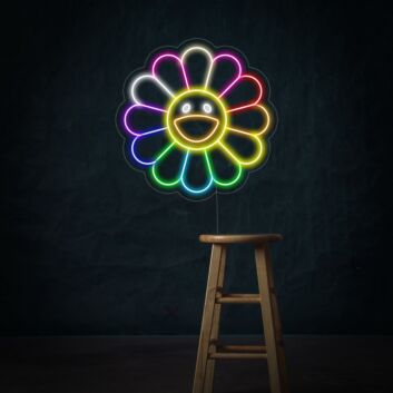 lächelnde Blume LED-Neonschild Wohnzimmer Kinderzimmer