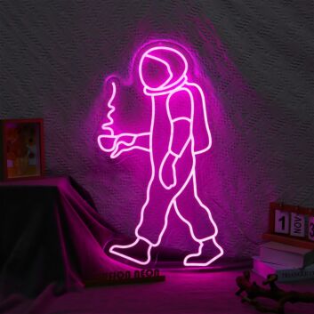 Astronaut mit Kaffeetasse LED-Neonschild Wohnzimmer Bar