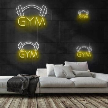 GYM LED Neonschild mit Hantelmotiv