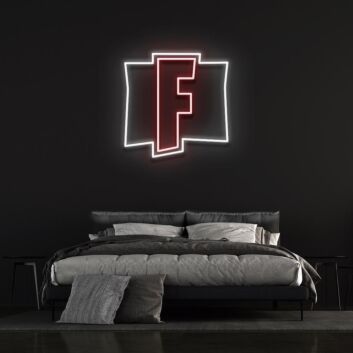 Buchstabe F LED Neonschild im minimalistischen Design