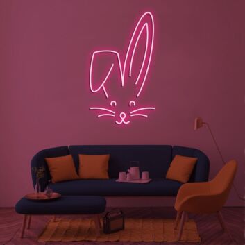 Hasengesicht LED-Neonschild Wohnzimmer Kinderzimmer