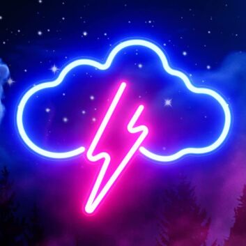 Gewitterwolke mit Blitz LED-Neonschild Wohnzimmer Bar