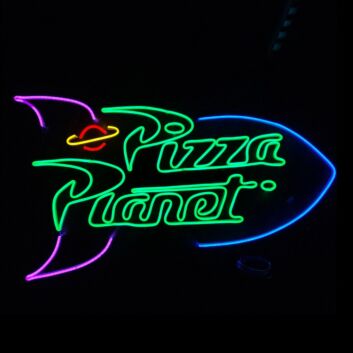 Pizza Planet Rakete LED Neonschild