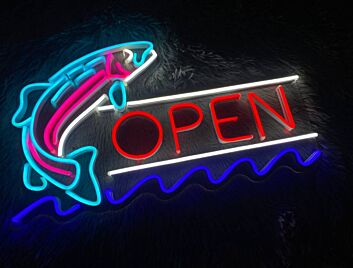 OPEN LED-Neonschild für Restaurant Fischladen
