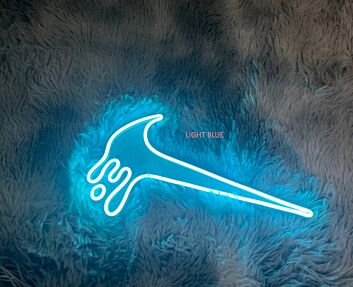 Abstrakte Zeigegeste LED Neonschild im modernen Line Art Design