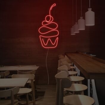 Cupcake mit Kirsche LED-Neonschild