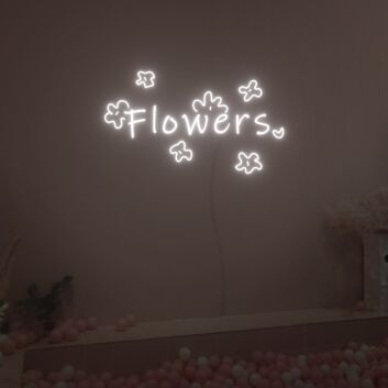 Flowers LED-Neonschild für Wohnzimmer und Blumengeschäft