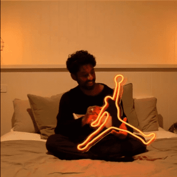 Basketballspieler Silhouette LED-Neonschild für Wohnzimmer Sportzimmer