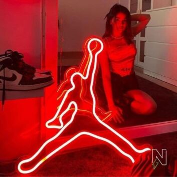 Basketballspieler Silhouette LED-Neonschild für Wohnzimmer Sportzimmer