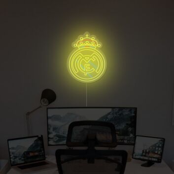 Fußball Vereinslogo mit Krone LED-Neonschild für Büro und Gamingzimmer