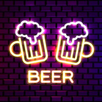 Bierkrüge mit Schaum LED Neonschild für Bar und Club