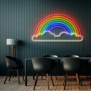 Regenbogen mit Wolke LED-Neonschild Wohnzimmer Kinderzimmer