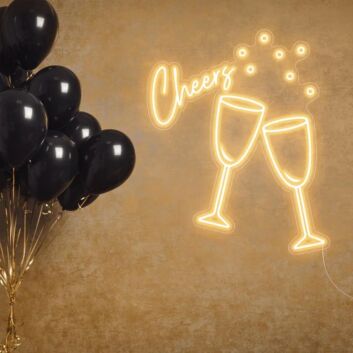 Sektgläser LED Neonschild für Bar und Party