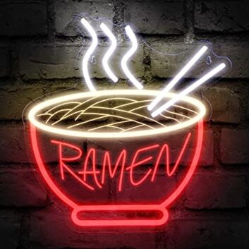 Ramen Schüssel LED Neonschild mit Essstäbchen für Küche Restaurant und Imbiss Dekoration