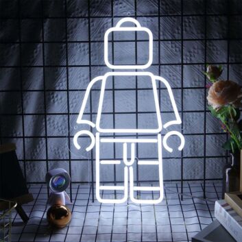 Spielfigur aus Bausteinen LED-Neonschild für Kinderzimmer Spielzimmer