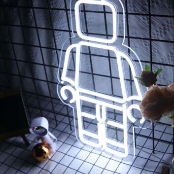 Spielfigur aus Bausteinen LED-Neonschild für Kinderzimmer Spielzimmer