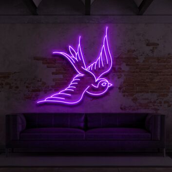 fliegende Schwalbe LED-Neonschild Wohnzimmer Loft