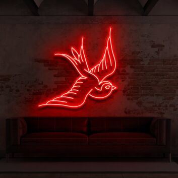 fliegende Schwalbe LED-Neonschild Wohnzimmer Loft