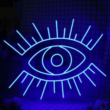 offenes Auge mit Wimpern LED-Neonschild Wohnzimmer Bar