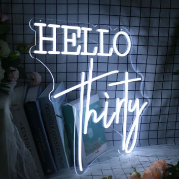 HELLO Thirty LED-Neonschild Geburtstag Party