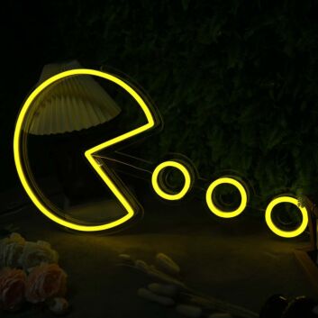 Videospielfigur Pac-Man LED-Neonschild für Gamingzimmer und Wohnzimmer