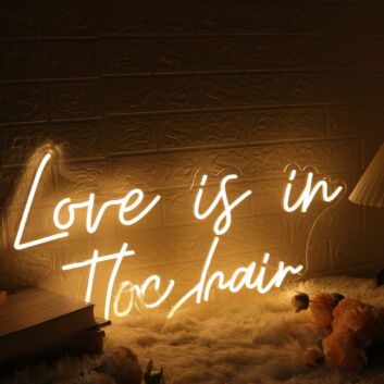 Love is in the hair LED-Neonschild für Friseursalon