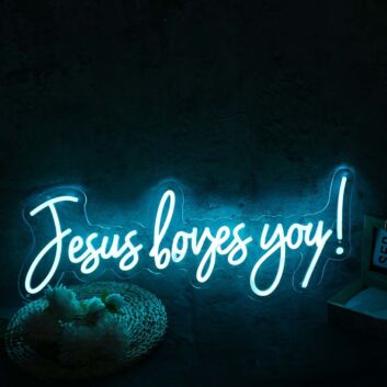 Jesus loves you! LED-Neonschild Kirche Wohnzimmer
