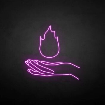 Hand mit Flamme LED-Neonschild Wohnzimmer Bar
