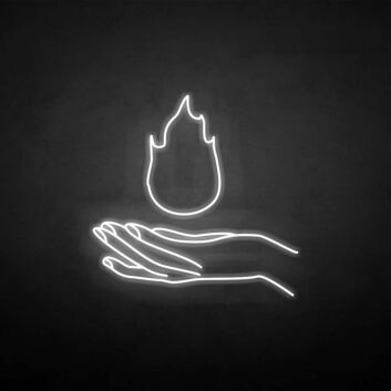 Hand mit Flamme LED-Neonschild Wohnzimmer Bar
