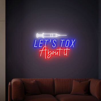 LET&#039;S TOX About it LED-Neonschild für Kosmetikstudio und Schönheitssalon