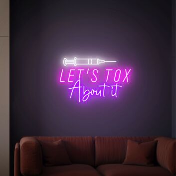 LET'S TOX About it LED-Neonschild für Kosmetikstudio und Schönheitssalon