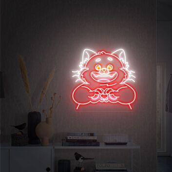 Niedliches Katzen LED Neonschild mit Herzmotiv für Wand Dekoration
