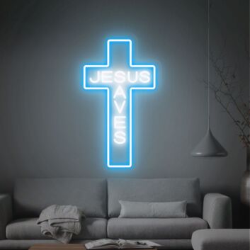 JESUS SAVES LED-Neonschild für Wohnzimmer und Kirche