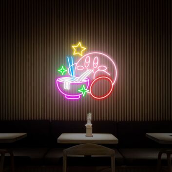 Schüssel mit Nudeln und Figur LED-Neonschild für Restaurant Bar