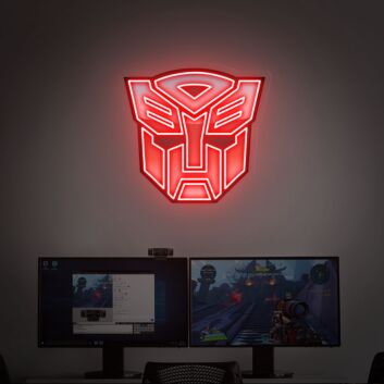 Roboterkopf Symbol LED-Neonschild Gaming Zimmer