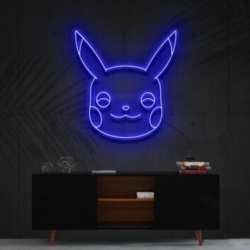 Pikachu Kopf LED-Neonschild für Wohnzimmer und Gaming Zimmer