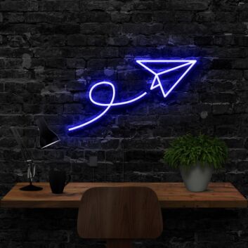 Papierflieger LED-Neonschild für Büro und Arbeitszimmer