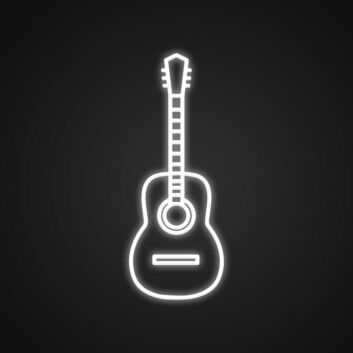 Akustikgitarre LED-Neonschild für Musikstudio oder Wohnzimmer