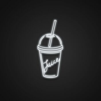 Saft Becher LED Neonschild mit Strohhalm für Bar Küche oder Café